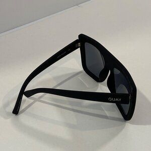 Quay Australia Cafe Racer Black Oversized Square Sunglasses UV Protection